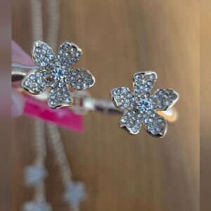 Lilly Pulitzer floral necklace and bracelet set NWT New gold rhinestone